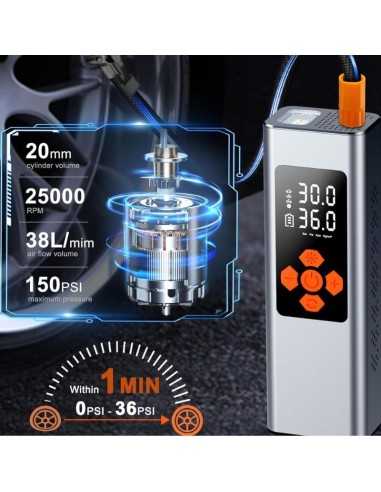 Tragbarer Luftkompressor mit wiederaufladbarem Akku und automatischer Aufblase MASTER-ECU - 4 - master-ecu
