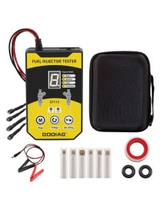 GODIAG GT113 Universal Fuel Injector Tester & Fuel Injector Cleaner Kit with 6 Sizes of Adapters 8 Pulse Modes for Cars, Motorcy